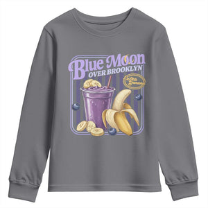 Blue Moon Over Brooklyn Banana Smoothie Aesthetic Youth Sweatshirt Extra Banana Hockey Romance Retro Style TS02 Charcoal Print Your Wear