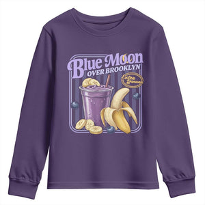 Blue Moon Over Brooklyn Banana Smoothie Aesthetic Youth Sweatshirt Extra Banana Hockey Romance Retro Style TS02 Purple Print Your Wear