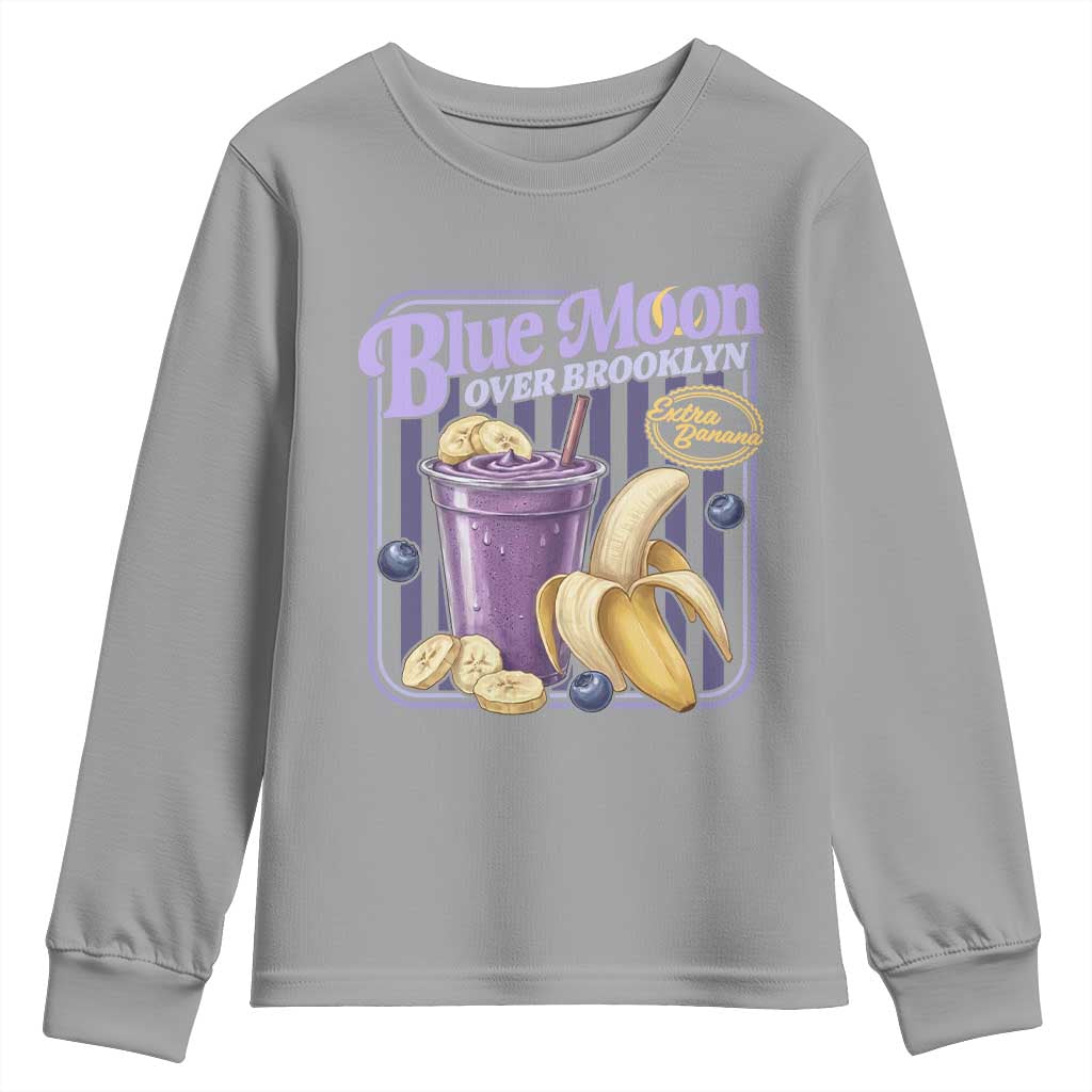 Blue Moon Over Brooklyn Banana Smoothie Aesthetic Youth Sweatshirt Extra Banana Hockey Romance Retro Style TS02 Sport Gray Print Your Wear