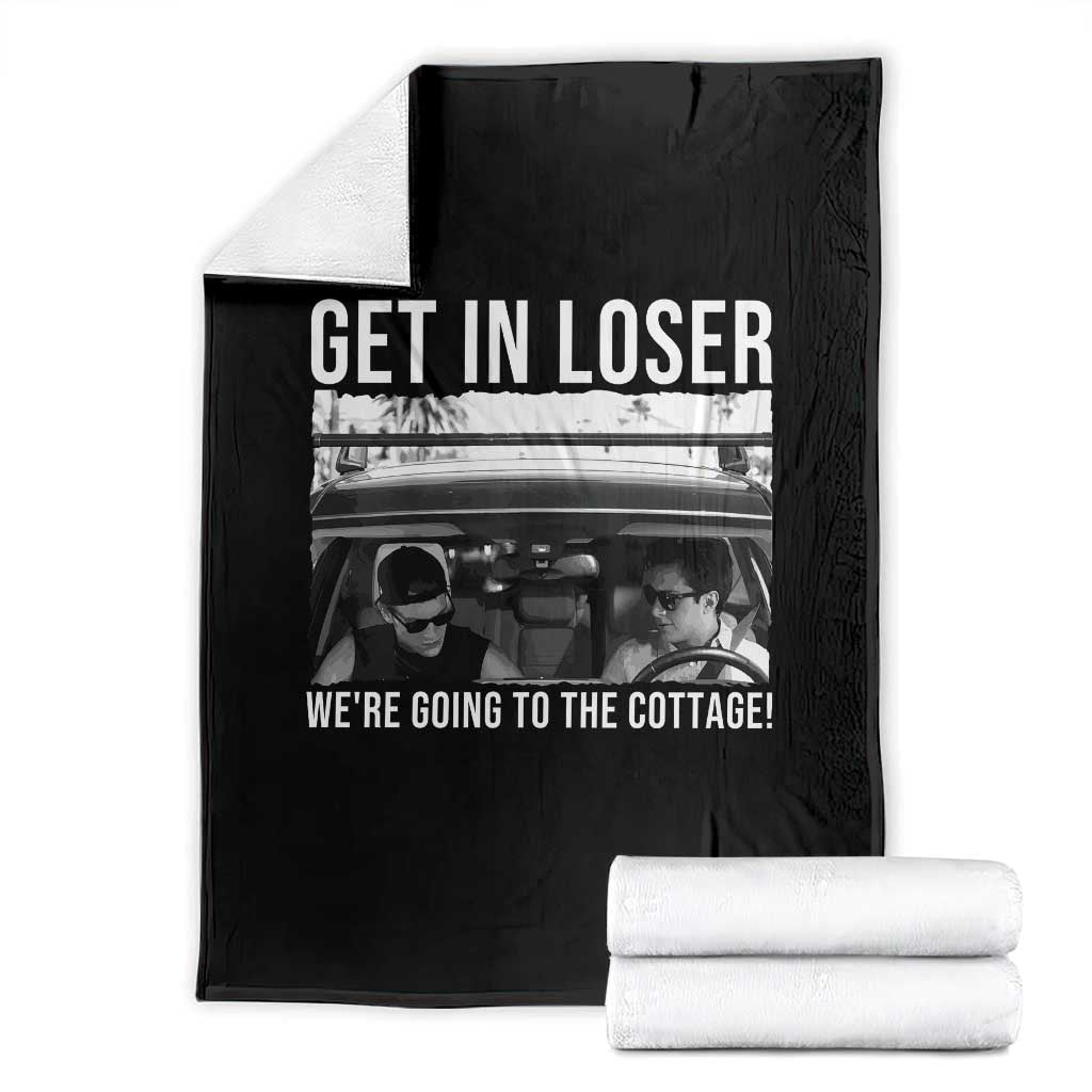 Get In Loser We're Going To The Cottage Throw Blanket Funny Hockey Romance Road Trip Summer - Print Your Wear