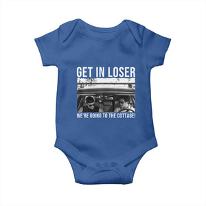 Get In Loser We're Going To The Cottage Baby Onesie Funny Hockey Romance Road Trip Summer TS02 Royal Blue Print Your Wear