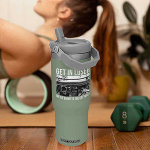 Get In Loser We're Going To The Cottage Flip Straw Tumbler Funny Hockey Romance Road Trip Summer TS02 One Size: 30 oz Moss Green Print Your Wear