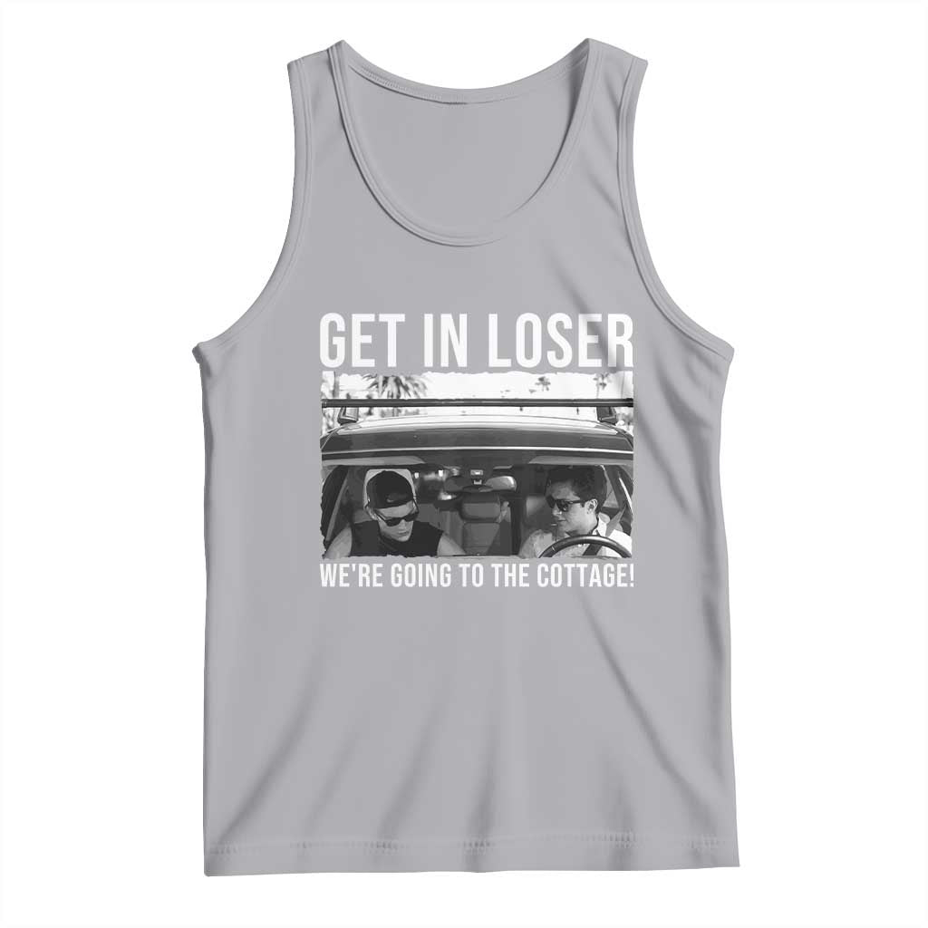 Get In Loser We're Going To The Cottage Tank Top Funny Hockey Romance Road Trip Summer TS02 Athletic Heather Print Your Wear