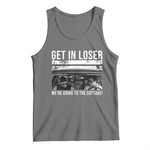 Get In Loser We're Going To The Cottage Tank Top Funny Hockey Romance Road Trip Summer TS02 Black Heather Print Your Wear