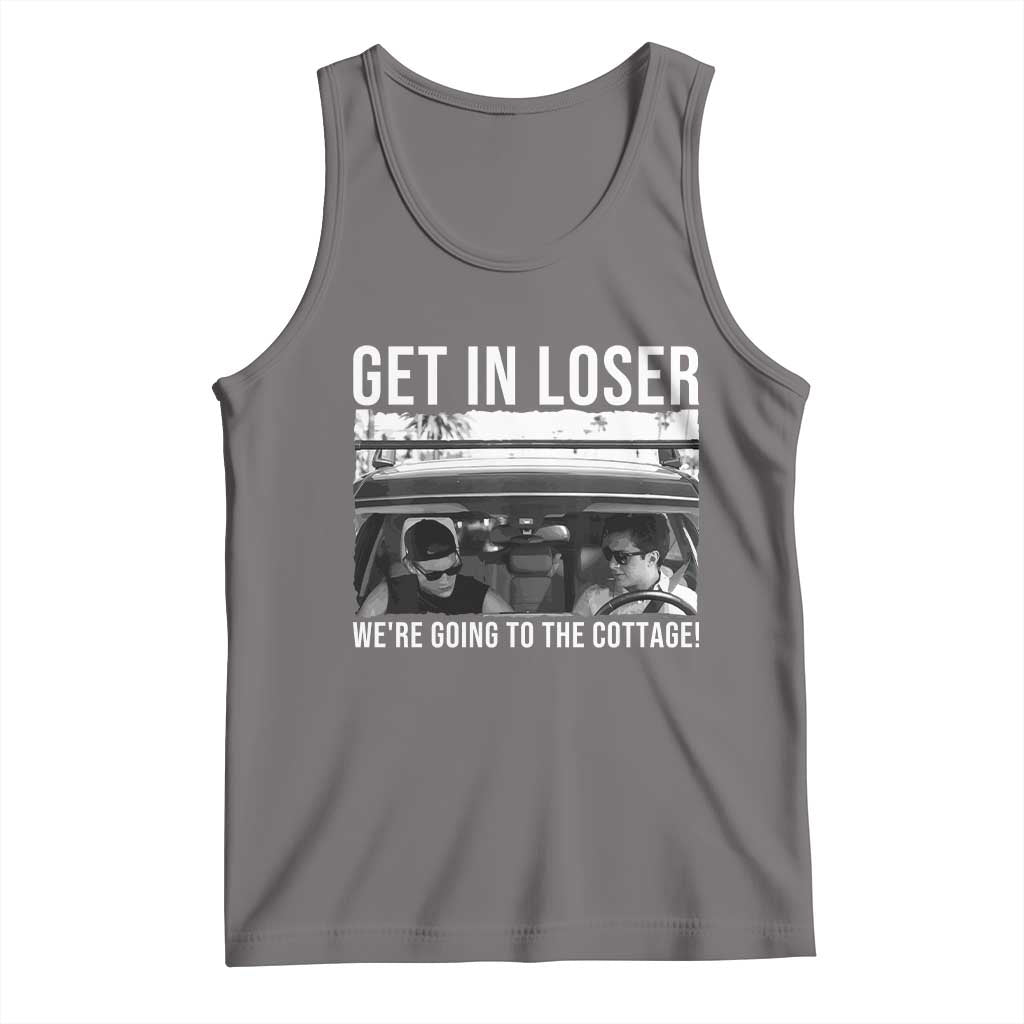Get In Loser We're Going To The Cottage Tank Top Funny Hockey Romance Road Trip Summer TS02 Deep Heather Print Your Wear