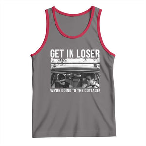 Get In Loser We're Going To The Cottage Tank Top Funny Hockey Romance Road Trip Summer TS02 Deep Heather Red Print Your Wear