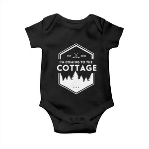 I'm Coming to the Cottage Baby Onesie Rustic Outdoor Retro Forest Hockey Romance TS02 Black Print Your Wear