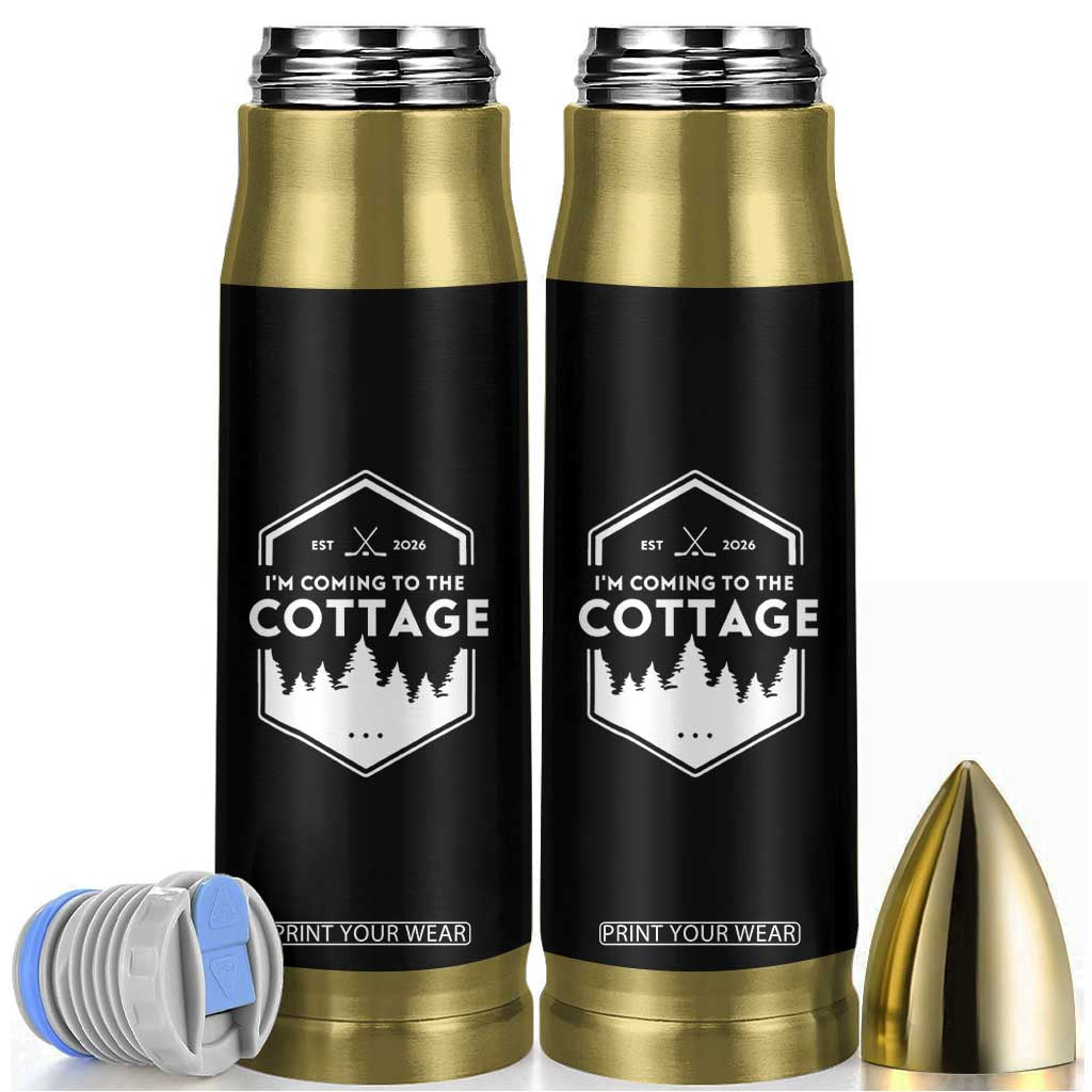 I'm Coming to the Cottage Bullet Tumbler Rustic Outdoor Retro Forest Hockey Romance TS02 Black Print Your Wear