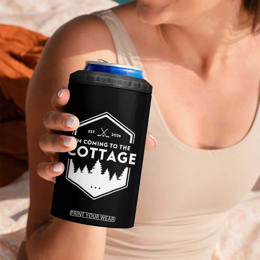 I'm Coming to the Cottage 4 in 1 Can Cooler Tumbler Rustic Outdoor Retro Forest Hockey Romance TS02 Print Your Wear