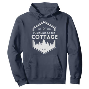 I'm Coming to the Cottage Hoodie Rustic Outdoor Retro Forest Hockey Romance TS02 Navy Print Your Wear