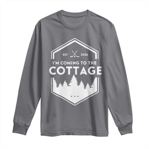 I'm Coming to the Cottage Long Sleeve Shirt Rustic Outdoor Retro Forest Hockey Romance TS02 Charcoal Print Your Wear