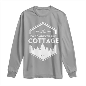 I'm Coming to the Cottage Long Sleeve Shirt Rustic Outdoor Retro Forest Hockey Romance TS02 Sport Gray Print Your Wear