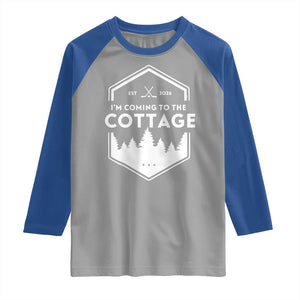 I'm Coming to the Cottage Raglan Shirt Rustic Outdoor Retro Forest Hockey Romance TS02 Sport Gray Royal Print Your Wear