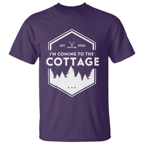 I'm Coming to the Cottage T Shirt - Rustic Outdoor Retro Forest Hockey Romance TS02 Purple Print Your Wear