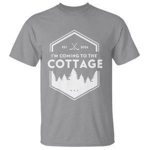 I'm Coming to the Cottage T Shirt - Rustic Outdoor Retro Forest Hockey Romance TS02 Sport Gray Print Your Wear
