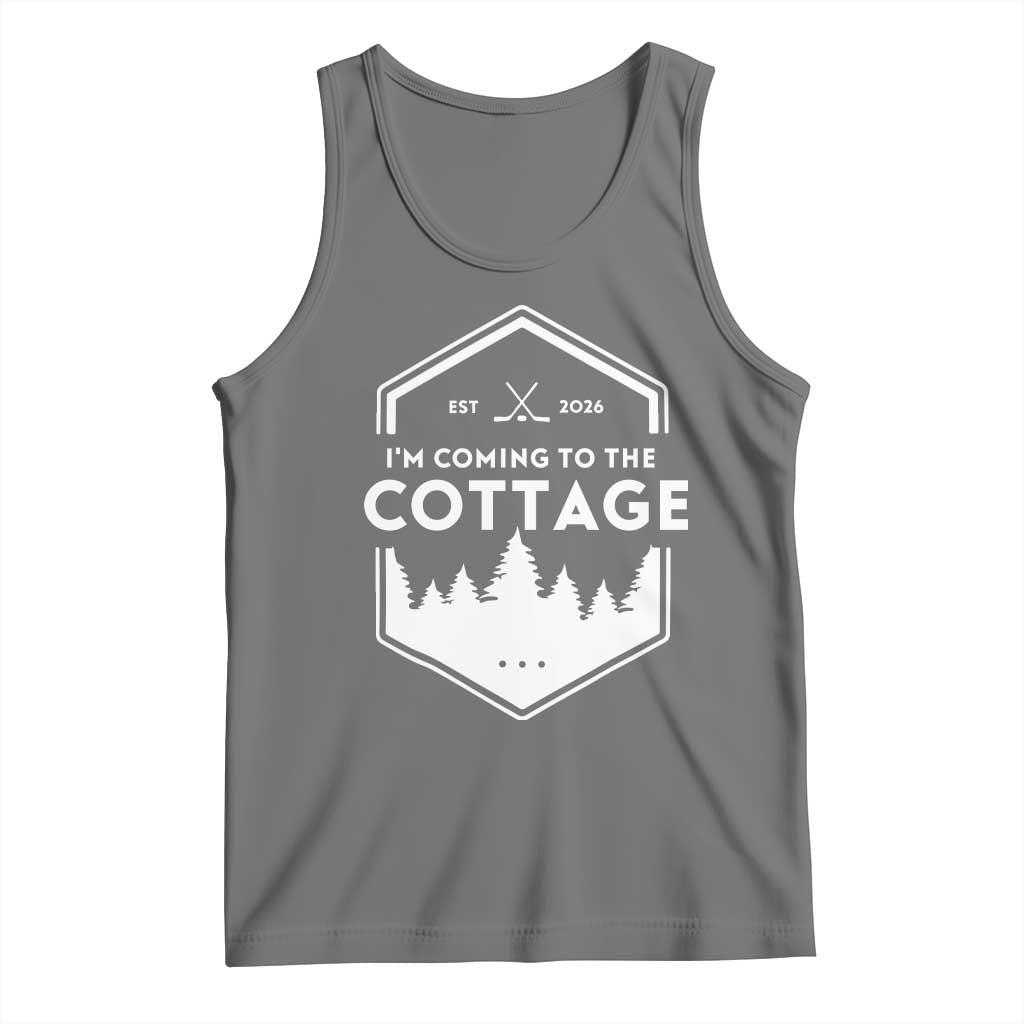 I'm Coming to the Cottage Tank Top Rustic Outdoor Retro Forest Hockey Romance TS02 Black Heather Print Your Wear