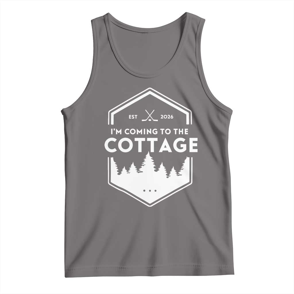 I'm Coming to the Cottage Tank Top Rustic Outdoor Retro Forest Hockey Romance TS02 Deep Heather Print Your Wear