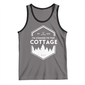 I'm Coming to the Cottage Tank Top Rustic Outdoor Retro Forest Hockey Romance TS02 Deep Heather Black Print Your Wear