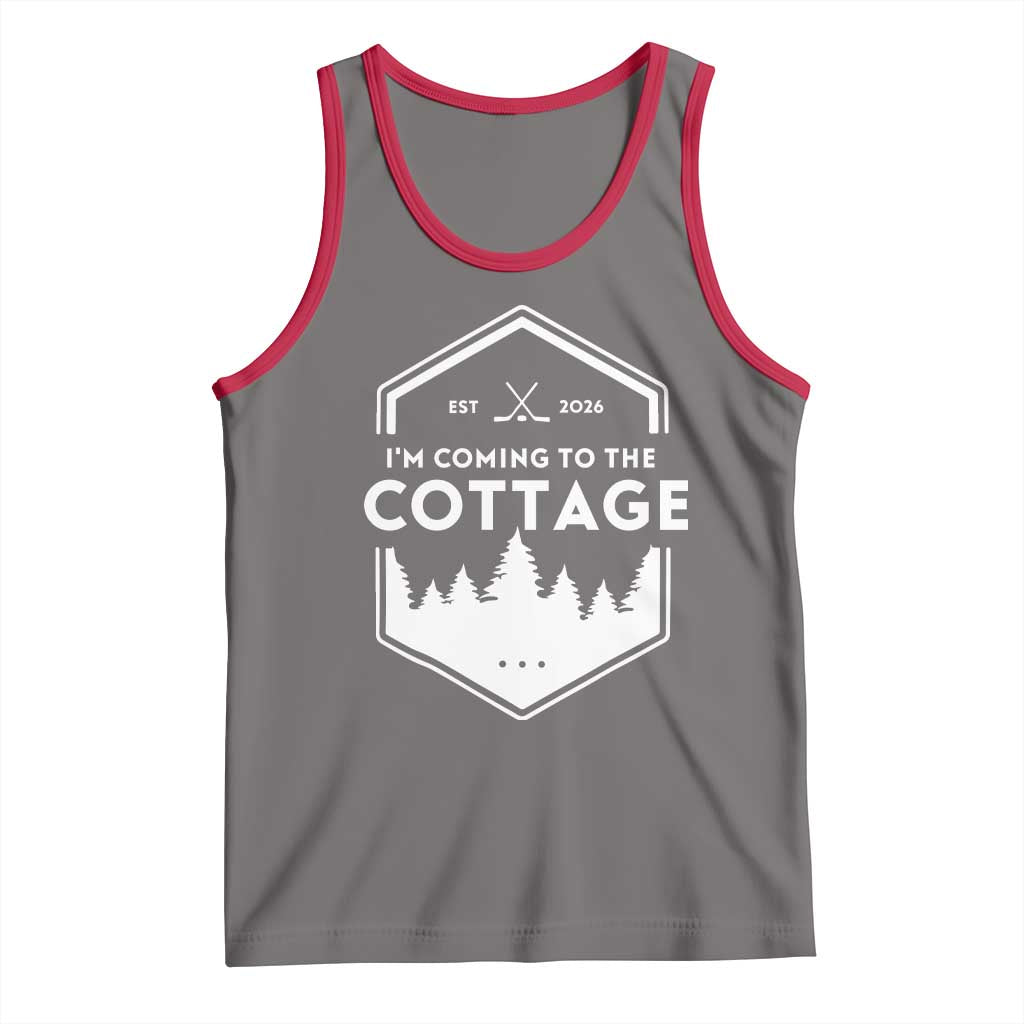 I'm Coming to the Cottage Tank Top Rustic Outdoor Retro Forest Hockey Romance TS02 Deep Heather Red Print Your Wear