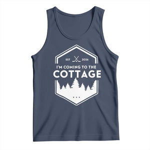 I'm Coming to the Cottage Tank Top Rustic Outdoor Retro Forest Hockey Romance TS02 Navy Print Your Wear