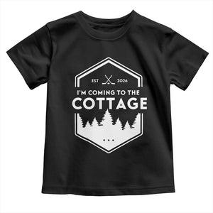 I'm Coming to the Cottage Toddler T Shirt Rustic Outdoor Retro Forest Hockey Romance TS02 Black Print Your Wear