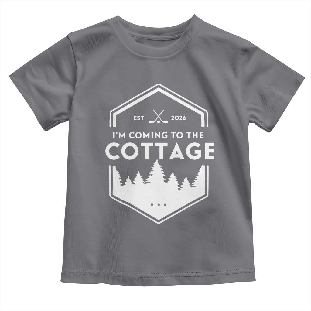 I'm Coming to the Cottage Toddler T Shirt Rustic Outdoor Retro Forest Hockey Romance TS02 Charcoal Print Your Wear