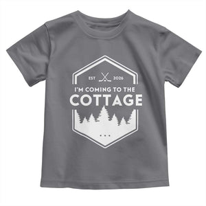 I'm Coming to the Cottage Toddler T Shirt Rustic Outdoor Retro Forest Hockey Romance TS02 Charcoal Print Your Wear