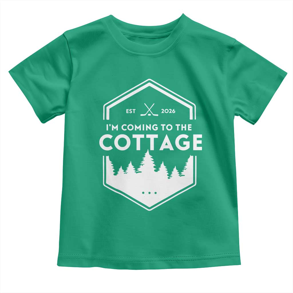I'm Coming to the Cottage Toddler T Shirt Rustic Outdoor Retro Forest Hockey Romance TS02 Irish Green Print Your Wear