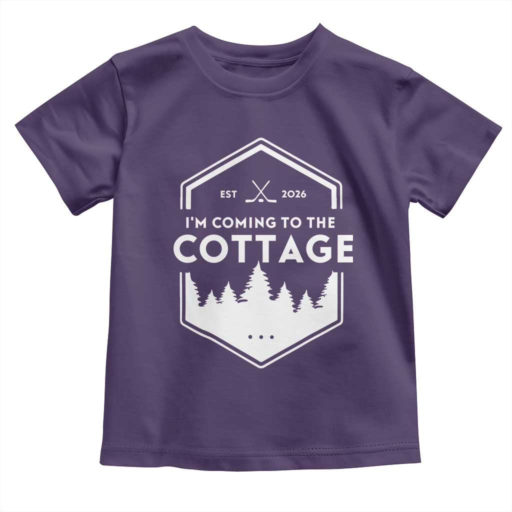 I'm Coming to the Cottage Toddler T Shirt Rustic Outdoor Retro Forest Hockey Romance TS02 Purple Print Your Wear