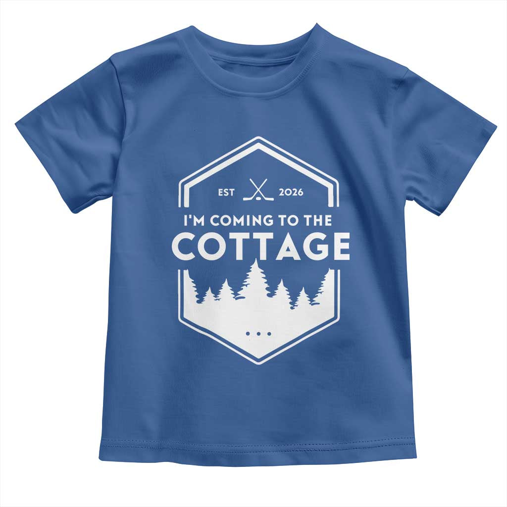 I'm Coming to the Cottage Toddler T Shirt Rustic Outdoor Retro Forest Hockey Romance TS02 Royal Blue Print Your Wear