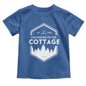 I'm Coming to the Cottage Toddler T Shirt Rustic Outdoor Retro Forest Hockey Romance TS02 Royal Blue Print Your Wear