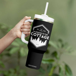 I'm Coming to the Cottage Tumbler With Handle Rustic Outdoor Retro Forest Hockey Romance TS02 Print Your Wear
