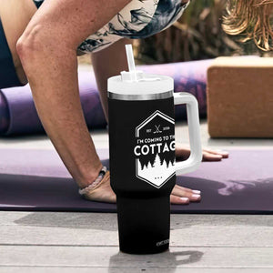 I'm Coming to the Cottage Tumbler With Handle Rustic Outdoor Retro Forest Hockey Romance TS02 Print Your Wear