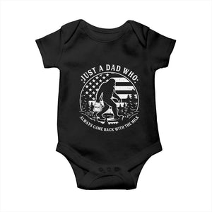 Just a Dad Who Came Back with the Milk Baby Onesie Funny Bigfoot Father's Day Sasquatch TS02 Black Print Your Wear