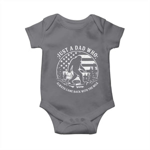 Just a Dad Who Came Back with the Milk Baby Onesie Funny Bigfoot Father's Day Sasquatch TS02 Charcoal Print Your Wear
