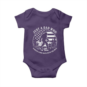 Just a Dad Who Came Back with the Milk Baby Onesie Funny Bigfoot Father's Day Sasquatch TS02 Purple Print Your Wear
