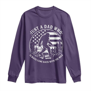 Just a Dad Who Came Back with the Milk Long Sleeve Shirt Funny Bigfoot Father's Day Sasquatch TS02 Purple Print Your Wear