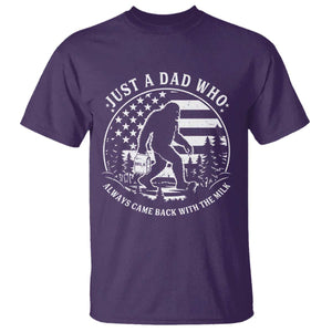 Just a Dad Who Came Back with the Milk T Shirt Funny Bigfoot Father's Day Sasquatch TS02 Purple Print Your Wear