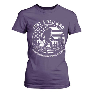 Just a Dad Who Came Back with the Milk T Shirt For Women Funny Bigfoot Father's Day Sasquatch TS02 Purple Print Your Wear
