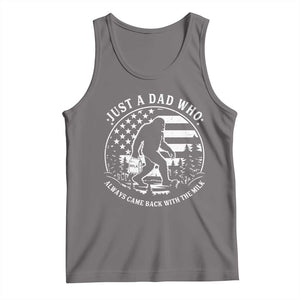 Just a Dad Who Came Back with the Milk Tank Top Funny Bigfoot Father's Day Sasquatch TS02 Deep Heather Print Your Wear