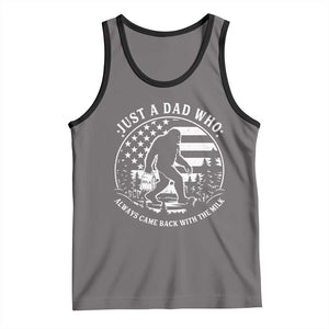 Just a Dad Who Came Back with the Milk Tank Top Funny Bigfoot Father's Day Sasquatch TS02 Deep Heather Black Print Your Wear