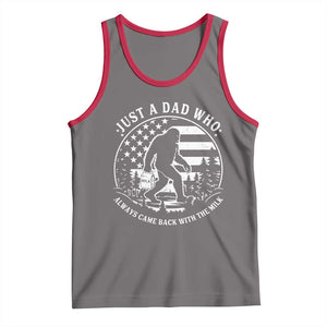Just a Dad Who Came Back with the Milk Tank Top Funny Bigfoot Father's Day Sasquatch TS02 Deep Heather Red Print Your Wear