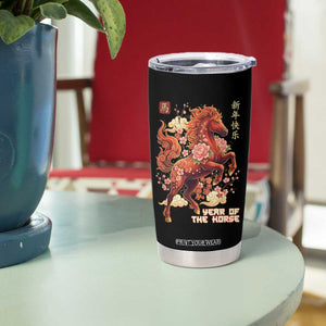 Year of the Horse Chinese New Year Tumbler Cup Floral Zodiac Horse Lunar Festival TS02 Print Your Wear