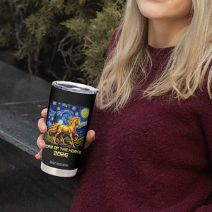 Year of the Horse Starry Night Inspired Graphic Tumbler Cup Golden Horse Chinese Zodiac Art TS02 Print Your Wear