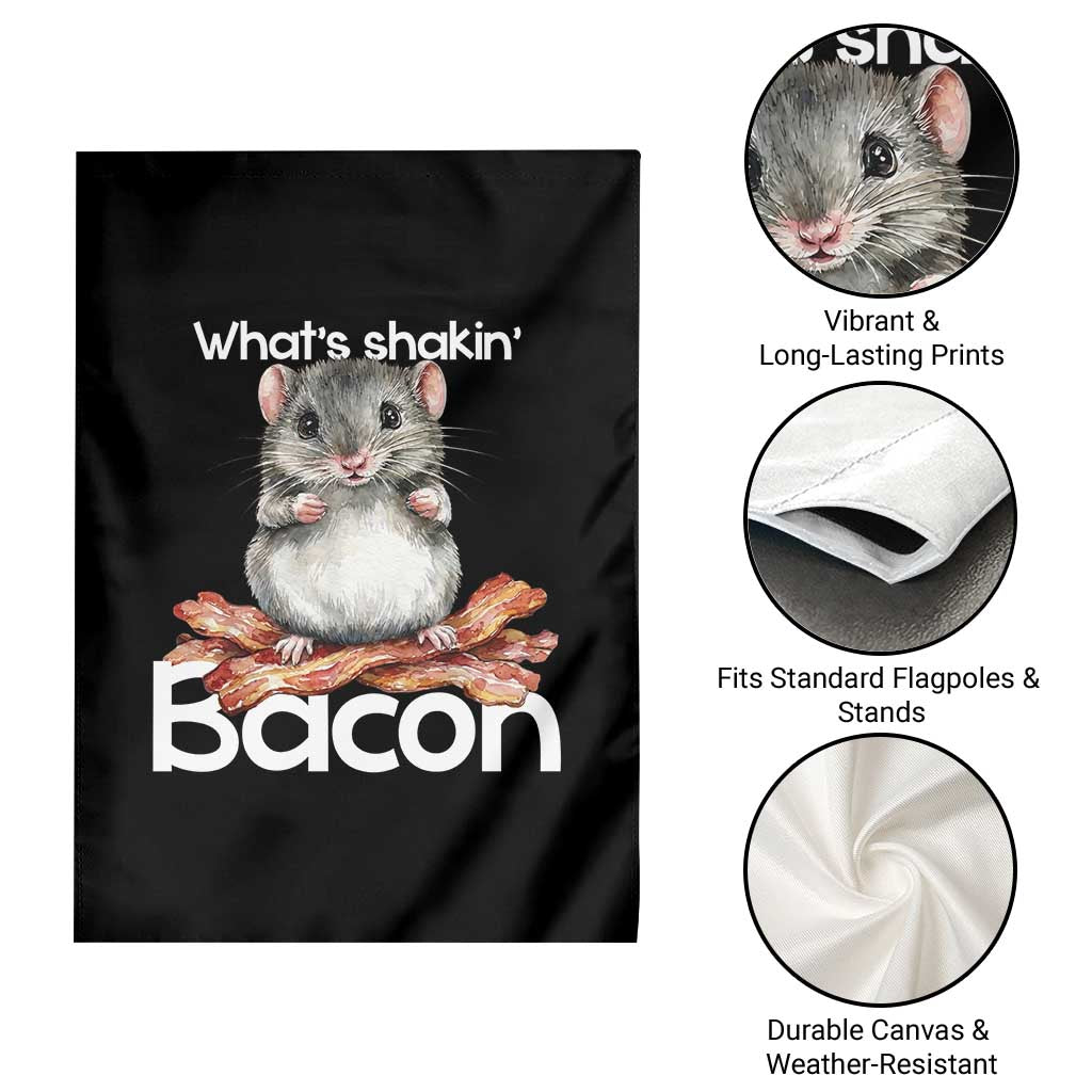 What is Shakin Bacon Funny Mouse Garden Flag Pun Animal Humor TS02 Print Your Wear