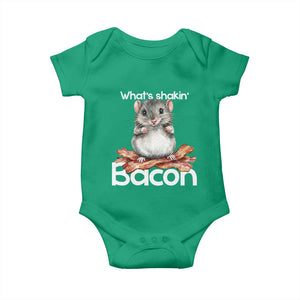 What is Shakin Bacon Funny Mouse Baby Onesie Pun Animal Humor TS02 Irish Green Print Your Wear