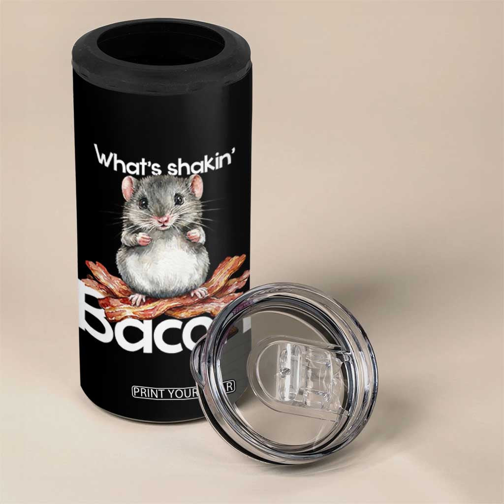 What is Shakin Bacon Funny Mouse 4 in 1 Can Cooler Tumbler Pun Animal Humor TS02 Print Your Wear