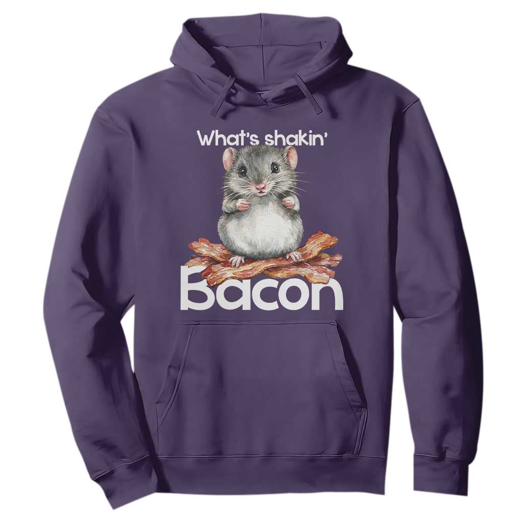 What is Shakin Bacon Funny Mouse Hoodie Pun Animal Humor TS02 Purple Print Your Wear