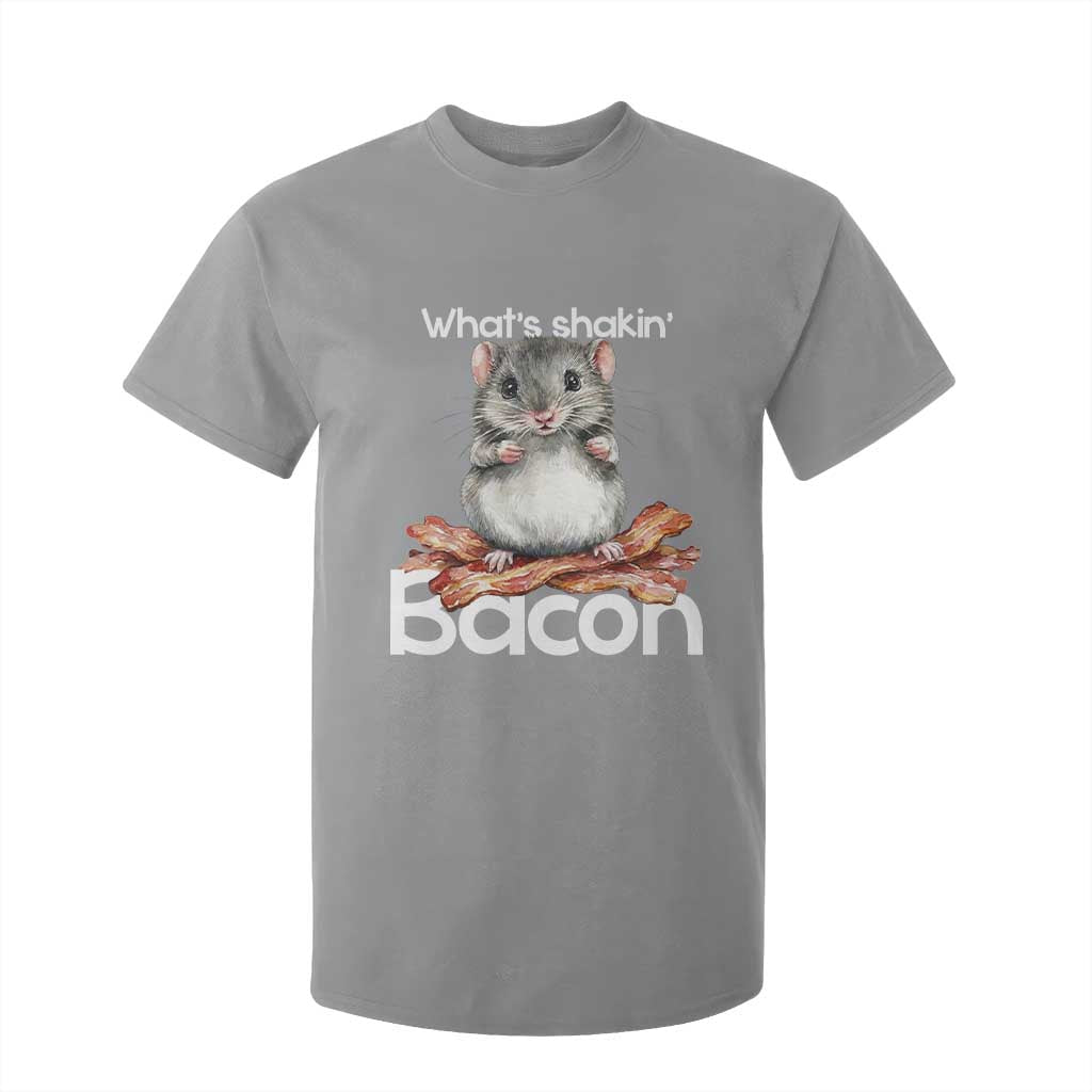 What is Shakin Bacon Funny Mouse T Shirt For Kid Pun Animal Humor TS02 Sport Gray Print Your Wear