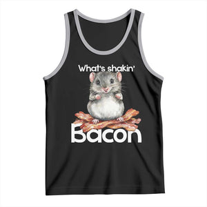 What is Shakin Bacon Funny Mouse Tank Top Pun Animal Humor TS02 Black Athletic Heather Print Your Wear